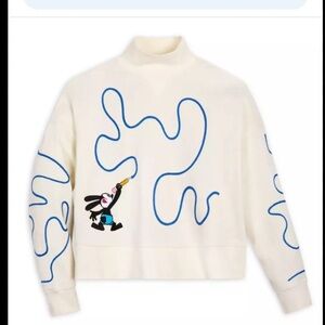 Disney100 Oswald the Lucky Rabbit Cropped Sweatshirt XL Cream Unisex